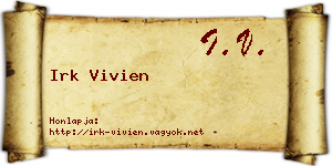 Irk Vivien névjegykártya